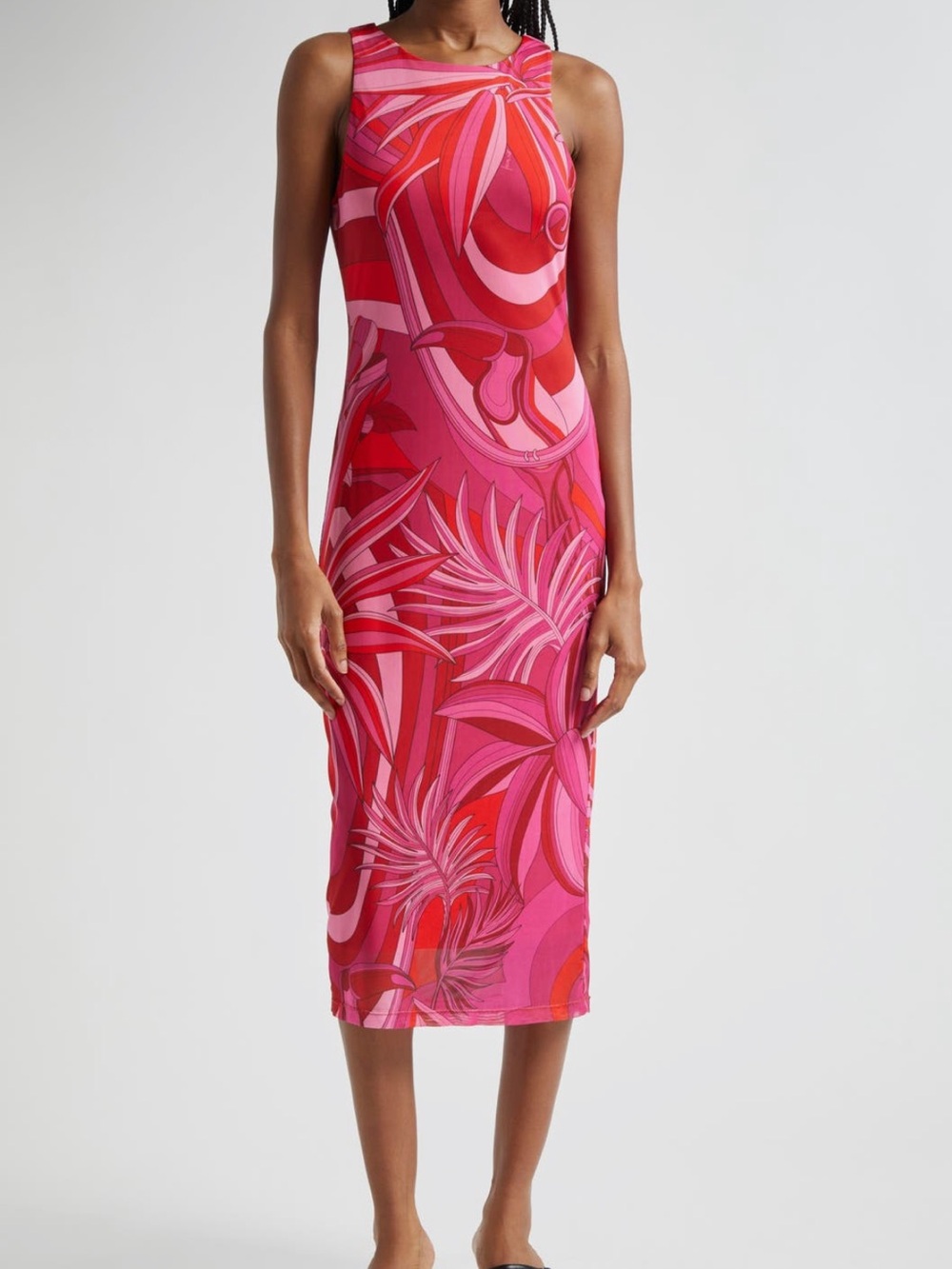 FARM Rio Red Endless Summer Tulle Midi Dress Small NWT